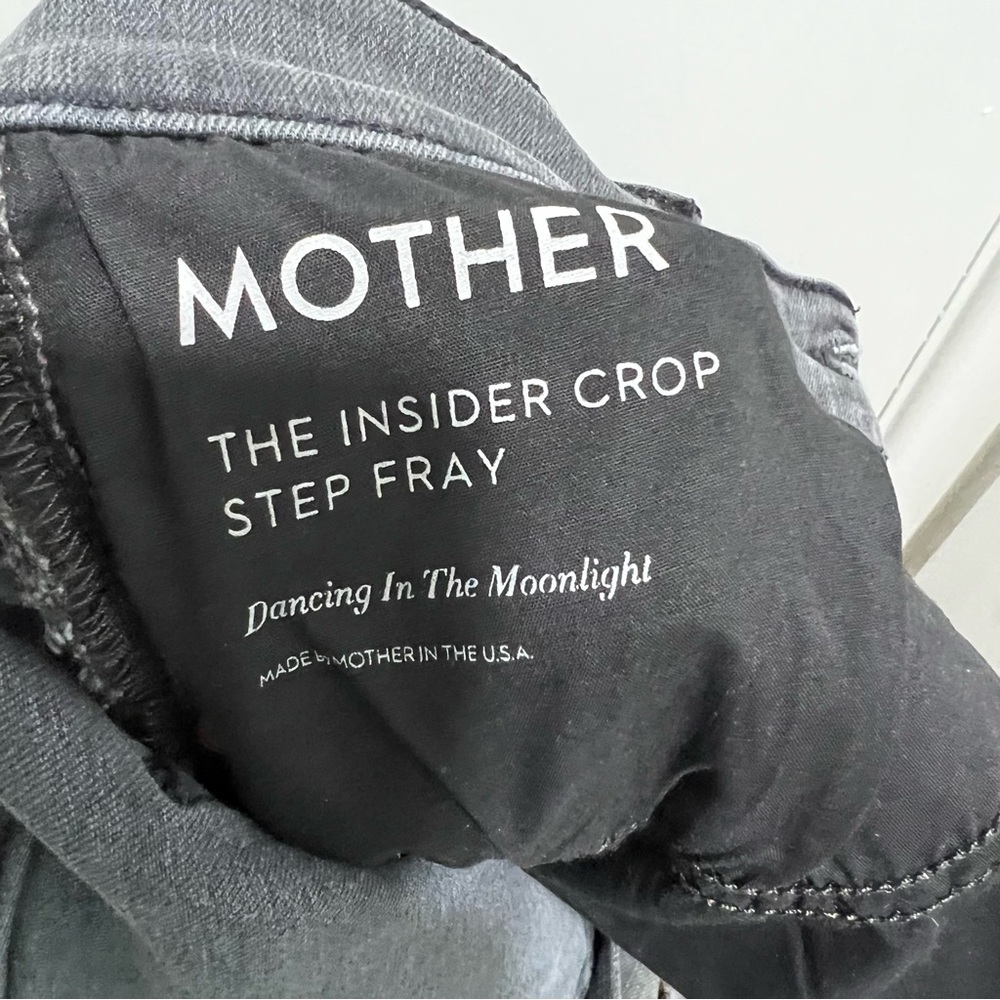 MOTHER The Insider Crop Step Gray Denim Jeans - Picture 2 of 5
